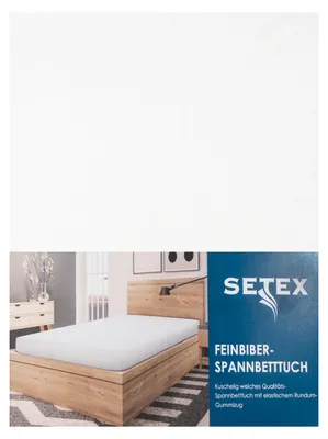Produktbild von Setex Feinbiber Spannbettlaken 180-200 x 200 cm weiß Feinbiber-Ausführung für extra Wärme an kalten Tagen