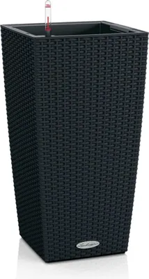 Zdjęcie produktu dla LECHUZA CUBICO Cottage 30, Sadzarka w doniczce, Wolnostojący, Tworzywo sztuczne pochodzące z recyklingu, Czarny, Grafitowy, Kwadrat, Wewnątrz/Na wolnym powietrzu
