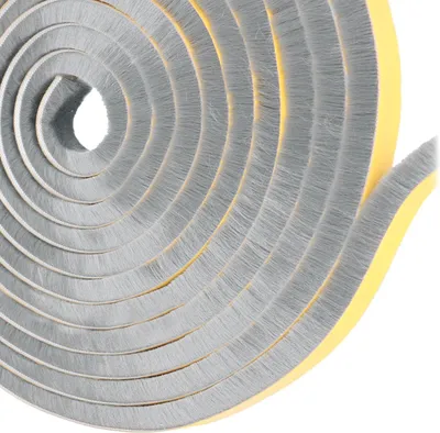 Obrázok produktu pre Samolepiaca Kartáčová Tesnenie 8 m, 9 mm x 15 mm, Tesnenie Dverí a Okien, Ochrana proti Hmyzu, Šedá
