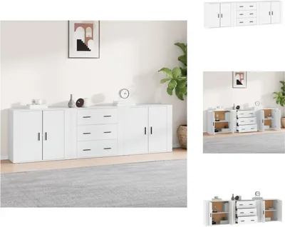 Produktbild von vidaXL Sideboards 3 Stk. Weiß Holzwerkstoff -  Sideboards