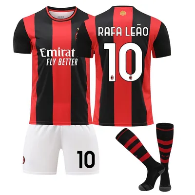 Immagine prodotto di #10 RAFA LEAO Maglia da calcio da casa del Milan 26-27 per bambini e adulti TAGLIA:M