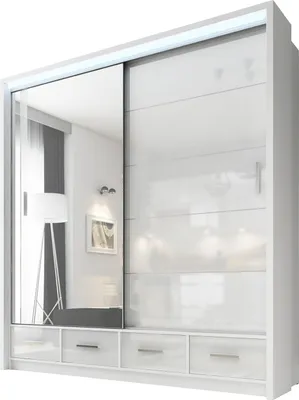 Produktbild von Schiebeschrank mit Spiegel und LED-Beleuchtung SYCYLIA 203,5 cm