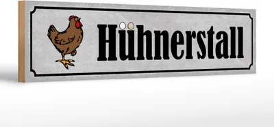 Produktbild von Holzschild Hühnerstall Huhn, 46 x 10 cm, Holzschilder Spruch Hühner Tier  Ei