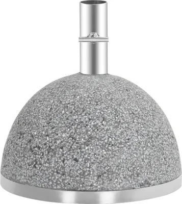 Produktbild von Esschert Design Sonnenschirmständer, grau, 11,5 kg, L 25, B 25, H 24 cm, Ø 25,5 cm, für Schirmmast Ø 19-36 mm, Granito Optik, Terrazzo, Edelstahl, anpassbare Masthalterung, Wasserablauf, allwettertauglich, kein Füllen mit Sand/Wasser nötig, Außenbereich