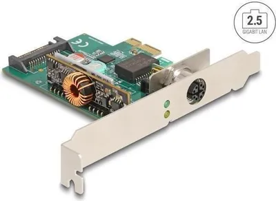 Produktbild von DeLOCK 90760, Eingebaut, Kabelgebunden, PCI Express, Ethernet, 2500 Mbit/s, Grün, Edelstahl
