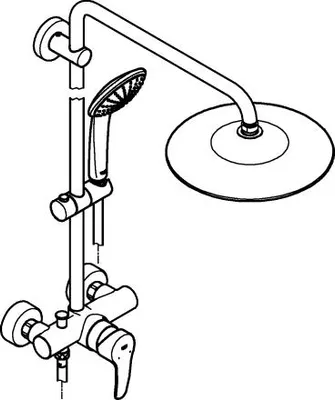 A line drawing of a shower system.