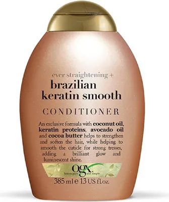 Produktbild von Organix Brasilianisches Keratin Glättungsconditioner, 385ml – Volumen und Glanz