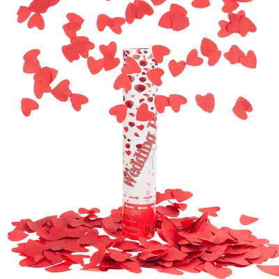 Produktbild von Konfetti Shooter Rote Herzblütenblätter für Hochzeit Valentinstag