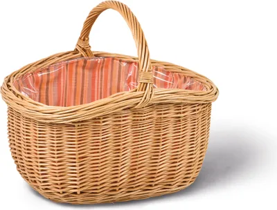 Produktbild von Handkorb, braun, Vollweide, T 42cm x B 33cm x H 23/34cm Einkaufskorb, Weidenkorb