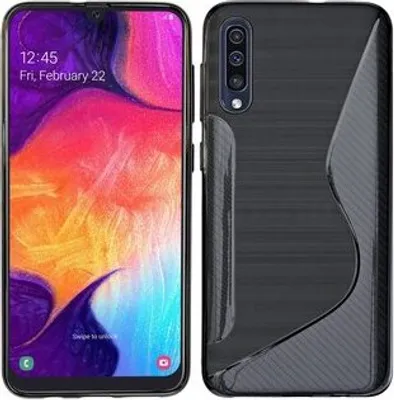 Produktbild von cofi1453® S-Line Hülle Bumper kompatibel mit Samsung Galaxy A30s A307F Silikonhülle Stoßfest Handyhülle TPU Case Cover Schwarz