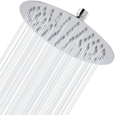 Productafbeelding van Douchekop 20 cm, roestvrij staal 304, hoge druk, rond, chroom, geschikt voor wand- of plafondmontage