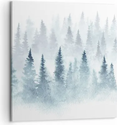Produktbild von Bild auf Leinwand - Leinwandbild - Bäume Wald Natur - 50x50cm - Wand Bild - Wanddeko - Wandbilder - Leinwanddruck - Bilder - Kunstdruck - Wanddekoration - Leinwand bilder - Wandkunst - AC50x50-3981