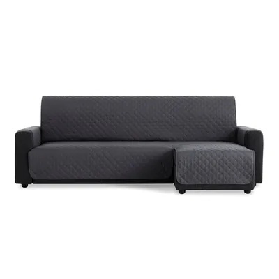 Produktbild von BESTCOVERS Rechtsseitig Ecksofaschutz Schonbezug Schutzbezug Ecksofa mit Ottomane Ecksofaschoner Ecksofabezug Sofaschonbezug (200 cm, Grau)