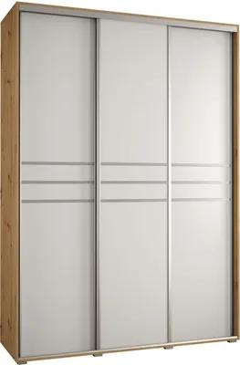 Produktbild von MEBLE KRYSPOL Davos 10 Schrank, drei Türen - 235,2x180x45 cm - Artisan Weiß Silber