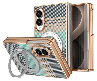 Immagine prodotto di Custodia per Samsung Galaxy Z Fold8 5G, con supporto girevole e ad angolo, anello magnetico e vetro protettivo H9