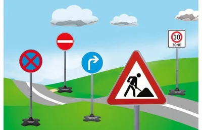 Image de Ensemble de panneaux de signalisation routière Grand B pour enfants