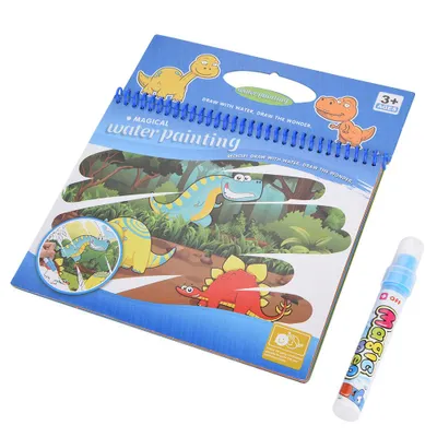 Produktbild von Tragbares magisches Wassermalbuch mit Stift, Mal- und Zeichenspielzeug für Kinder (Dinosaurier)
