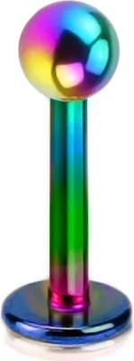 Produktbild von viva-adorno 1,2 x 8 x 3mm Lippen Piercing Stecker Edelstahl in verschiedenen Farben Tragus Labretstecker Z308,Regenbogen 1,2 x 8 x 3mm