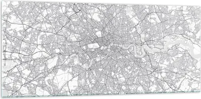 Produktbild von Bilder auf glas - Einteilig - Stadt Karte London - 120x50cm - Glasbilder - Wandbilder - Bilder - zum Aufhängen bereit - Wanddekoration aus Glas - Glas Bilder - Wandbild auf Glas - GAB120x50-4680