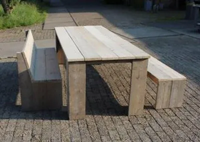 Produktbild von Gartenmöbel-Set Ameland, Tisch 200x80, 1 Bank + 1 Picknickbank
