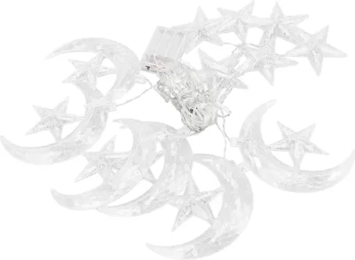 Zdjęcie produktu dla Łańcuch świetlny z gwiazdami i księżycem, 3,3 m, 126 diod LED, dekoracyjny łańcuch świetlny na ramadan, wesela, imprezy, do domu, na taras, do okien, do ogrodu