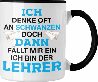 Produktbild von Trendation - Lehrer Geschenk Abschied Klassenlehrer Tasse Geschenkidee Weihnachten Geburtstag (Schwarz)