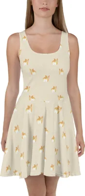 Produktbild von Mr. & Mrs. Panda Kleid Corgi Po XXL - Gelb - Geschenk, Hund, Selbstliebe, Sprüche, Damen-Sommerkleid, Corgie, Sommerkleid, Freizeitkleid, Spruch, Damenkleid, Strandkleid