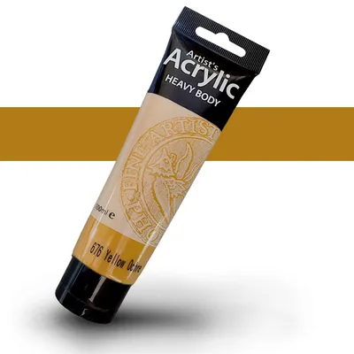 Zdjęcie produktu dla Farba akrylowa artystyczna do malowania HB 100ml Yellow Ochre - 676 Żółta Musztardowa