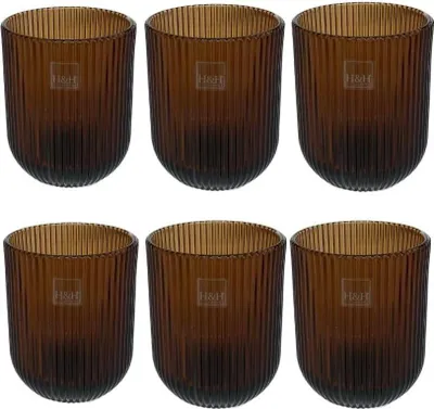 Immagine prodotto di Generico Set 6 bicchieri vetro peony amber cl28