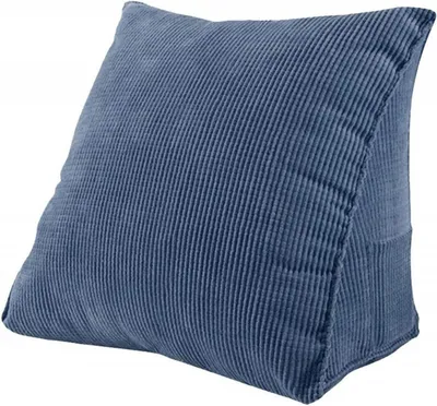 Obrázek produktu pro Polštář do křesla, trojúhelníkový, čalouněný sametem, opěrka zad, vhodný jako podpora do křesla, postele nebo pohovky, rozměry 40 cm