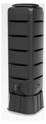 Produktbild von Regenwassertonne 120L eckig mit Standfuß, Deckel und Wasserhahn – robuster HDPE Regenspeicher für Garten, Terrasse und Regenrinne – UV-beständig, stabil, platzsparend