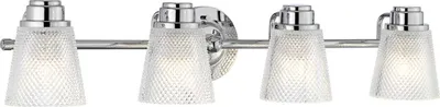 Produktbild von Badlampe Metall Glas B: 81,8 cm IP44 Chrom poliert G9 4-flammig länglich warmweiß 3000 K 1200 lm Jugendstil