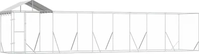 Produktbild von vidaXL Outdoor-Hundezwinger mit Dach Silbern 10x2x2,5 m Stahl Verzinkt