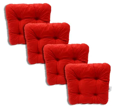 Obrázek produktu pro Sada 4 prošívaných podsedáků na židle 40x40x8 cm z mikrovlákna - 3100