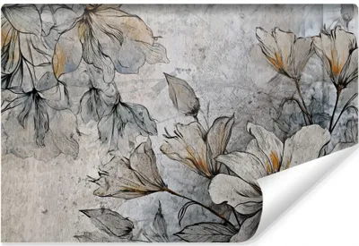 Produktbild von Muralo Vlies Fototapete BLUMEN Blätter Pflanzen Beton Vintage 360 cm x 240 cm