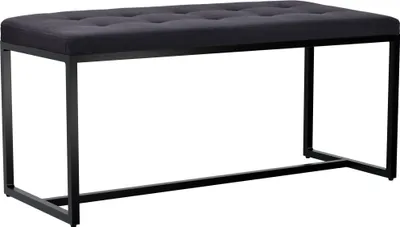 Produktbild von CLP Sitzbank Barci mit Polsterung und schwarzem Eisengestell schwarz Material Stoff
