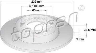Produktbild von 2x TOPRAN Bremsscheibe 109 789 hinten für VW Golf IV Schrägheck (1J1) 33 5mm