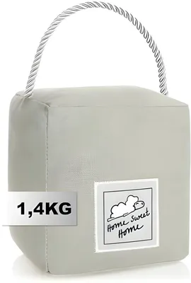 Produktbild von PolkaHome® Türstopper mit Griff, schwerer Türfeststeller, Zugluftstopper für Türen und Fenster, 17 x 14 x 17 cm, leigrau