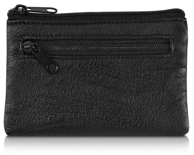 Produktbild von kwmobile Schlüsseltasche mit RFID Schutz - Zwei Fächer und Schlüsselring - Kunstleder Schlüsseletui Tasche für Damen und Herren - schwarz