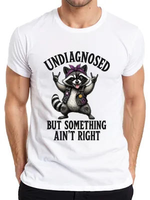 Obrázek produktu pro Tričko "Undiagnosed But Something Ain't Right Rocker Statement Sarkasmus", bílé barvy, velikost L