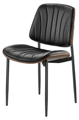 Image de Lot de 6 chaises d'appoint modernes pour salle à manger, chaises d'appoint en cuir rembourrées pour tables à manger, chaises de cuisine peu encombrantes avec coussins épais et pieds en métal, noir