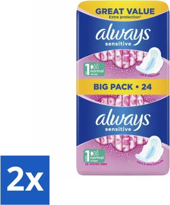 Produktbild von Always - Damenbinden - Normal - 24 Damenbinden - Vorteilspack - 2 Stücke