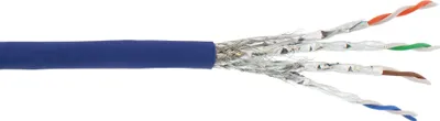 Produktbild von InLine Patchkab., S/FTP (PiMf), Cat.6A, 500MHz, halogenfrei, Kupfer, blau, 100m