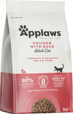 Produktbild von APPLAWS Chicken with duck - trockenfutter für Katzen - 2kg