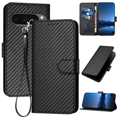 Immagine prodotto di Per Google Pixel 10 / 10 Pro Design in fibra di carbonio Custodia in con cordino Nero