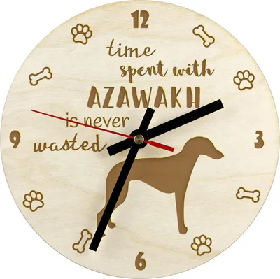 Image de Azawakh - horloge avec chien, horloge en bois gravée, horloge personnalisée Art-Dog