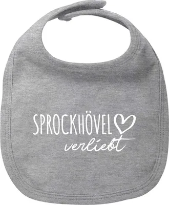 Produktbild von Huuraa Baby Lätzchen Sprockhövel verliebt Heather Grey Klettverschluss  Baumwolle Latz Geschenkidee