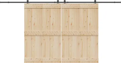 Zdjęcie produktu dla vidaXL Zestaw okuć do drzwi przesuwnych 427 cm stal czarny