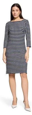 Produktbild von Betty Barclay Damen Etuikleid mit 3/4 Arm 36, Dunkelblau/Weiß