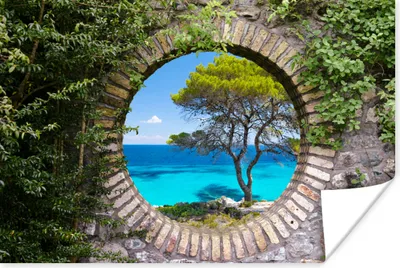 Produktbild von MuchoWow® Poster Meer - Baum - Tropisch - Ausblick 90x60 cm - Schlafzimmer